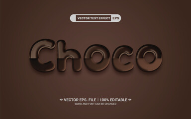 Aufkleber - Chocolate editable 3d vector text effect