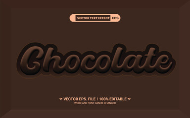 Aufkleber - Realistic chocolate 3d editable vector text effect