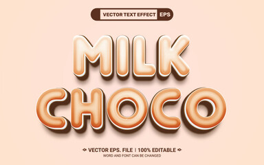 Aufkleber - Milk choco 3d editable vector text effect