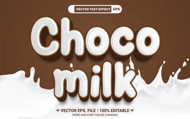 Aufkleber - 3d choco milk editable vector text effect