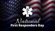 national first responders day greeting design with american flack background vector illustration