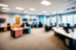 © Setthasith - Abstract blurred illustration background. Defocus modern office meeting space room decoration interiors in business building tower.