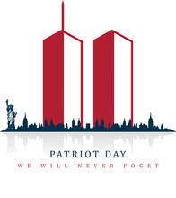 11 September- Illustration For Patriot Day USA, 911 Memorial, Never Forget, Vector Illustration