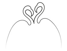Two Flamingo Birds Forming A Heart In Minimal One Line Art Drawing