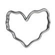 3d chrome metal of y2k love heart icon. 3d rendering illustration. Y2K 3d element object symbol
