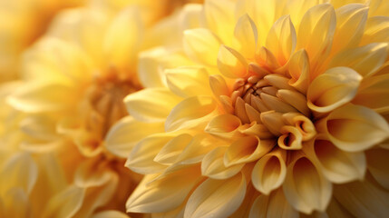 Wall Mural - yellow dahlia closeup, generative ai