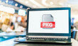 © monticellllo - Laptop computer displaying the icon of pkg file