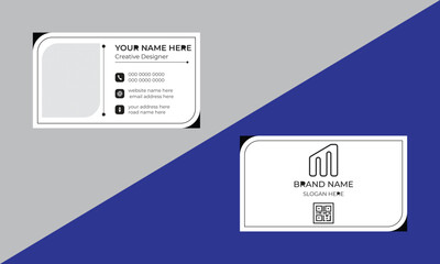 Vector template design business card set with geometric shapes and also with white color background.Business card is ready for print.