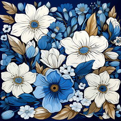 Sticker - seamless floral pattern