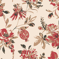 Wall Mural - flowers vector illustration seamless pattern. vector illustration 