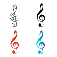 Abstract Music Treble Clef Silhouette Illustration