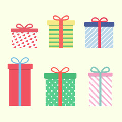 Wall Mural - Gift box mix design. Set of gift boxes. Gift boxes collection in different colors.