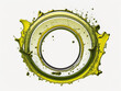 © jacky - splash of olive or engine oil arranged in a circle isolated on transparent or white background
