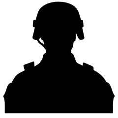 Wall Mural - A troop of soldier silhouette vector, a simply designed military man in black and white