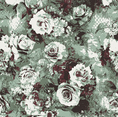 Wall Mural - Flowers seamless pattern . small floral , big floral. vector illustration 