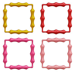 Poster - Set of frames design in 3d rendering isolated on transparent background. Geometric shapes for template and mockup concept.