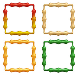 Fototapete - Set of frames design in 3d rendering isolated on transparent background. Geometric shapes for template and mockup concept.