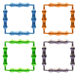 Poster - Set of frames design in 3d rendering isolated on transparent background. Geometric shapes for template and mockup concept.
