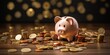 AI Generated. AI Generative. Piggy pig bank coins saving cash money deposit financial element. Can be used for bank inspirational marketing income trade