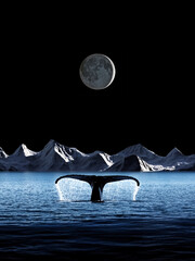 Wall Mural - a whale's moonlight sonata in the arctic