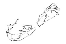 Hand Drawn Lined Bermuda Simple Map Drawing