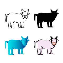 Wall Mural - Abstract Flat Cow Animal Silhouette Illustration