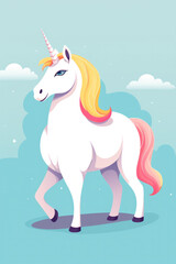 Wall Mural - Beautiful unicorn illustration (AI Generated) 