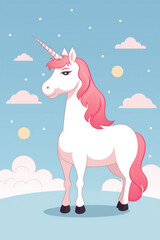 Wall Mural - Beautiful unicorn illustration (AI Generated) 