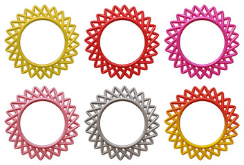 Fototapete - Set of frames design in 3d rendering isolated on transparent background. Geometric shapes for template and mockup concept.
