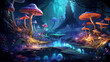 Mushroom in the Forest. Generative Ai