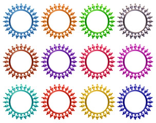 Fototapete - Set of frames design in 3d rendering isolated on transparent background. Geometric shapes for template and mockup concept.