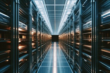 Aufkleber - Data center storage and network server room.