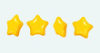 © tavi - Set of realistic yellow stars with different positions. Yellow golden stars isolated. Realistic vector image