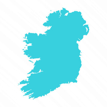 Vector Simple Map of Ireland Country