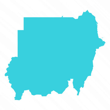 Vector Simple Map of Sudan Country