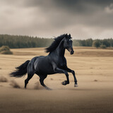 Fototapeta Konie - horse running, generative ai