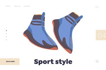 Sport style garment advertisement landing page design template for internet shop store website