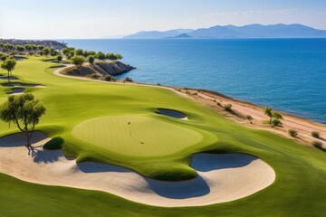 Wall Mural - aerial view of a beautiful golf course