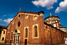 Stunning View Of The Santa Maria Delle Grazie Church In Milan, Italy