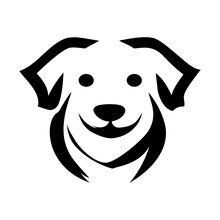 Dog Logo Outline Black White Dog Vector Drawing, Illustration
