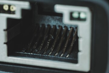 macro net rj45 close up