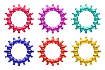 Fototapete - Set of frames design in 3d rendering isolated on transparent background. Geometric shapes for template and mockup concept.