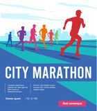 Fototapeta Las - Great elegant colorful vector editable marathon poster background design for your marathon championship event	