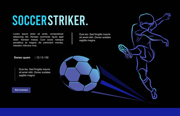 Great simple editable soccer striker or football striker vector background design for any media	