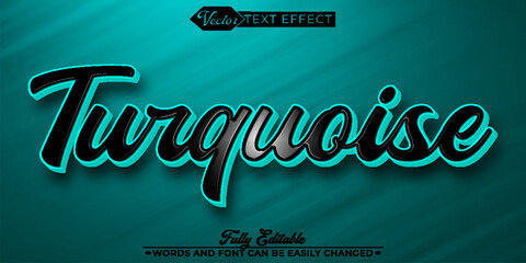 Wall Mural - Turquoise Editable Text Effect Template