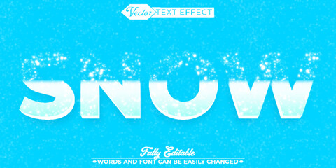 Winter Snowfall Vector Editable Text Effect Template