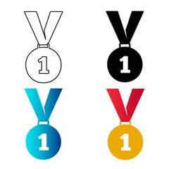 Abstract First Medal Silhouette Illustration