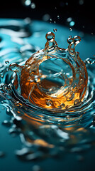 Poster - macro photography of water drops in sunset rays, water is the source of life