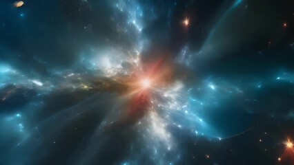 Wall Mural - this incredible image shows a wide view of the cosmos b with sparkling stars and luminous galaxies. 
