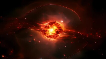 Wall Mural - a cosmic juxtaposition of bright stars contrasted with the large steely gray circle of dark matter t